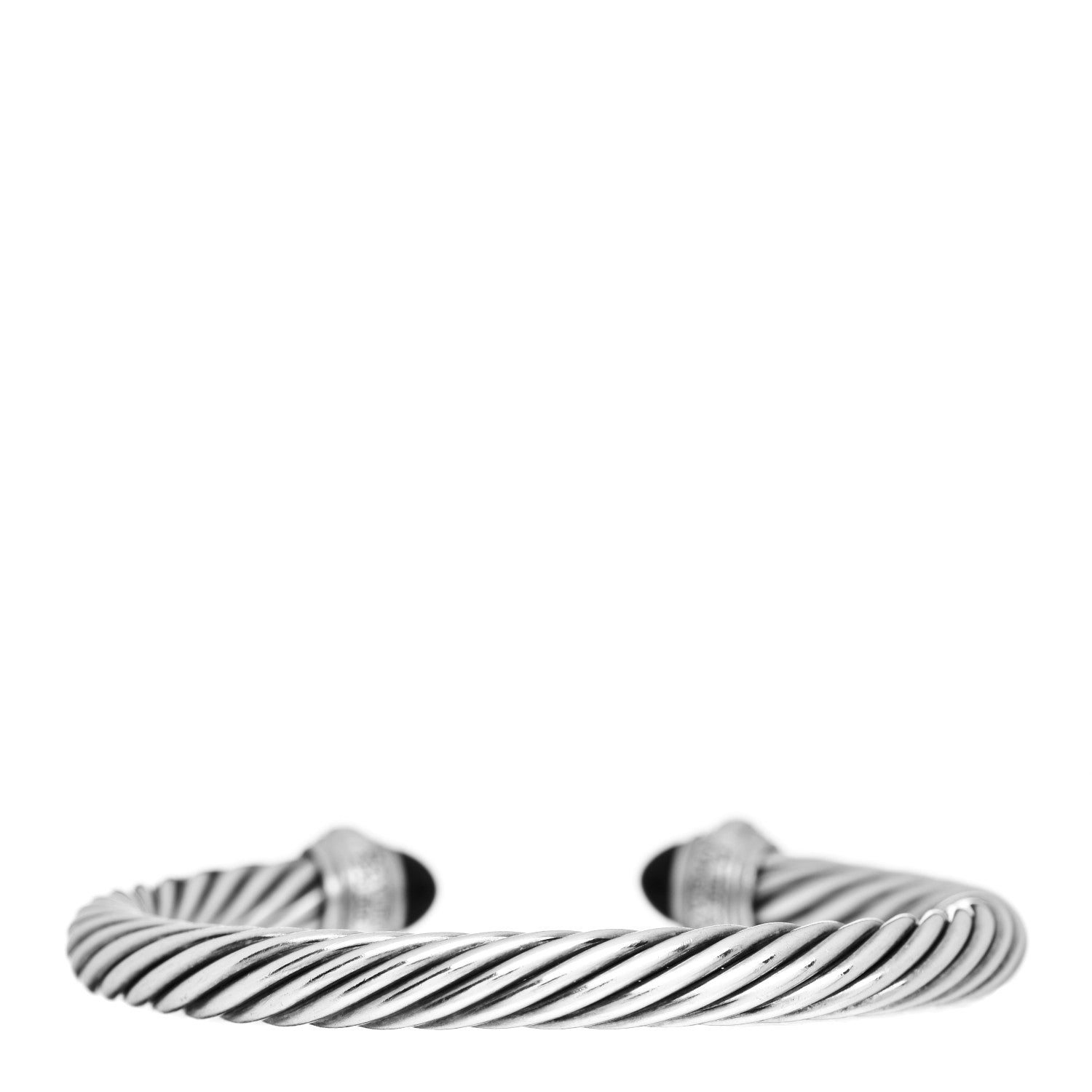 David Yurman Sterling Silver 14K Yellow Gold Black Onyx 7mm Cable Classics Bracelet 3 of 4