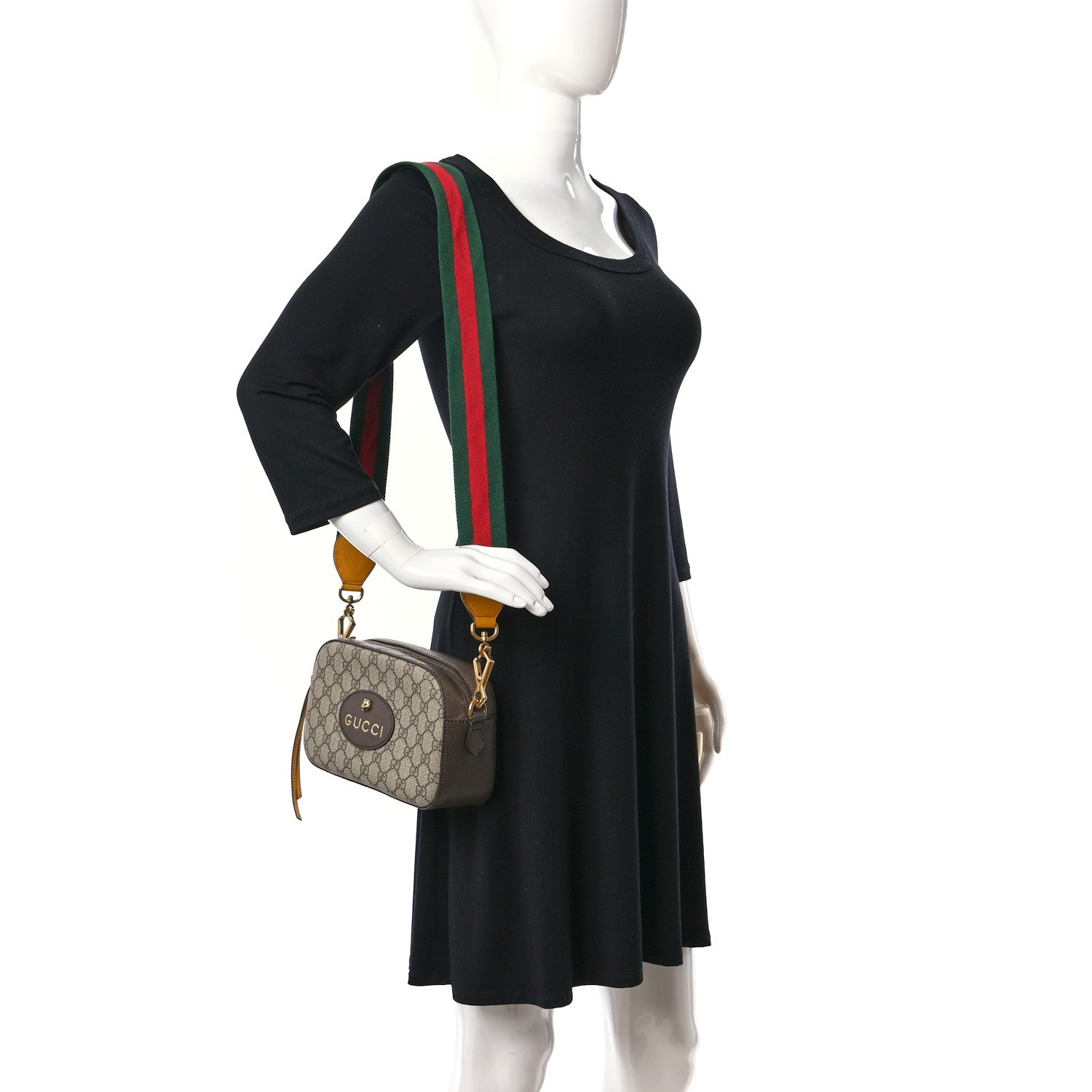 Gucci GG Supreme Monogram Web Neo Vintage Shoulder Bag Beige New Acero Crop 3 of 10