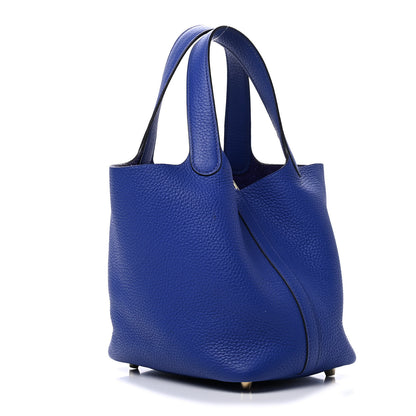 Hermes Taurillon Clemence Picotin Lock 18 PM Bleu Electrique 2 of 4