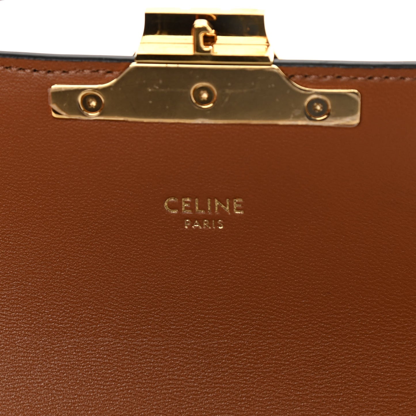 Canvas Calfskin Triomphe Shoulder Bag Tan