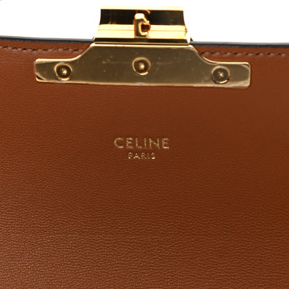 Celine Canvas Calfskin Triomphe Shoulder Bag Tan 6 of 11