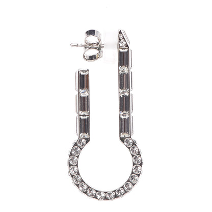 Louis Vuitton Crystal Baguette Earrings Silver 4 of 5