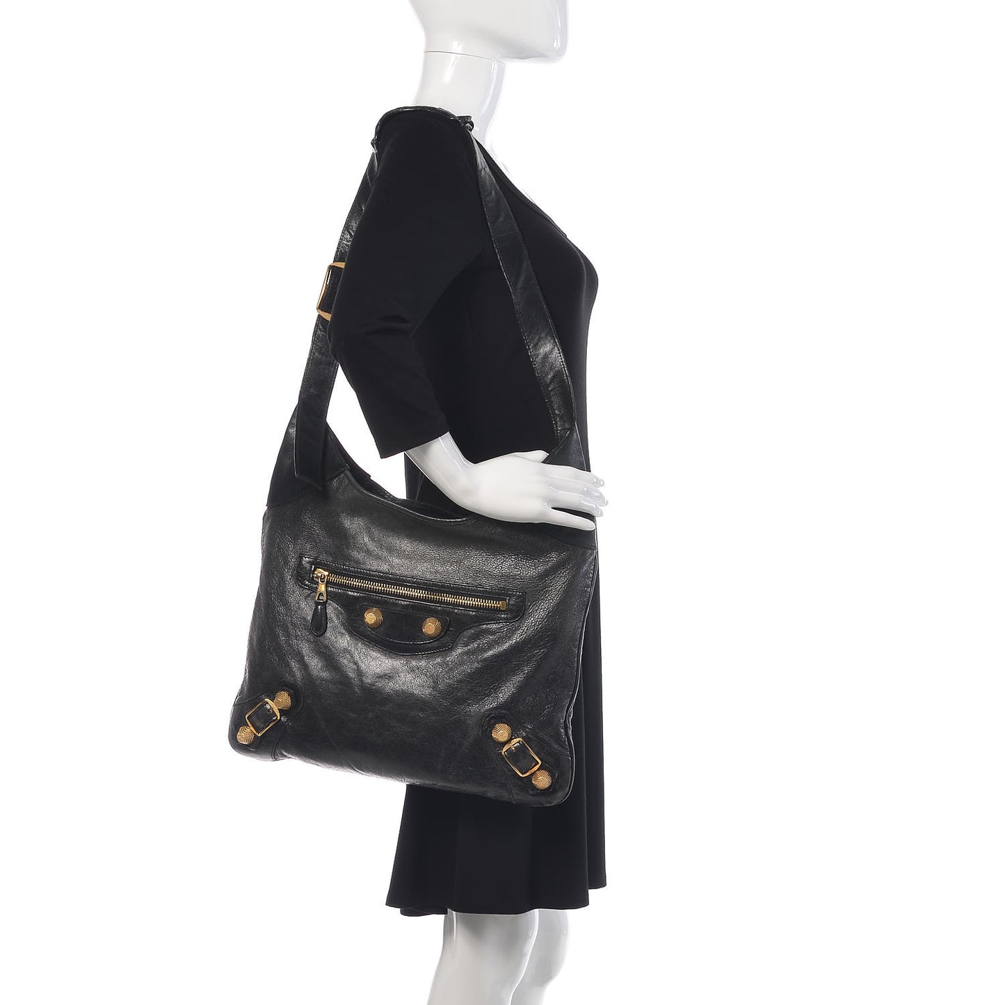 Chevre Giant 21 Gold Hardware Besace Hobo Black