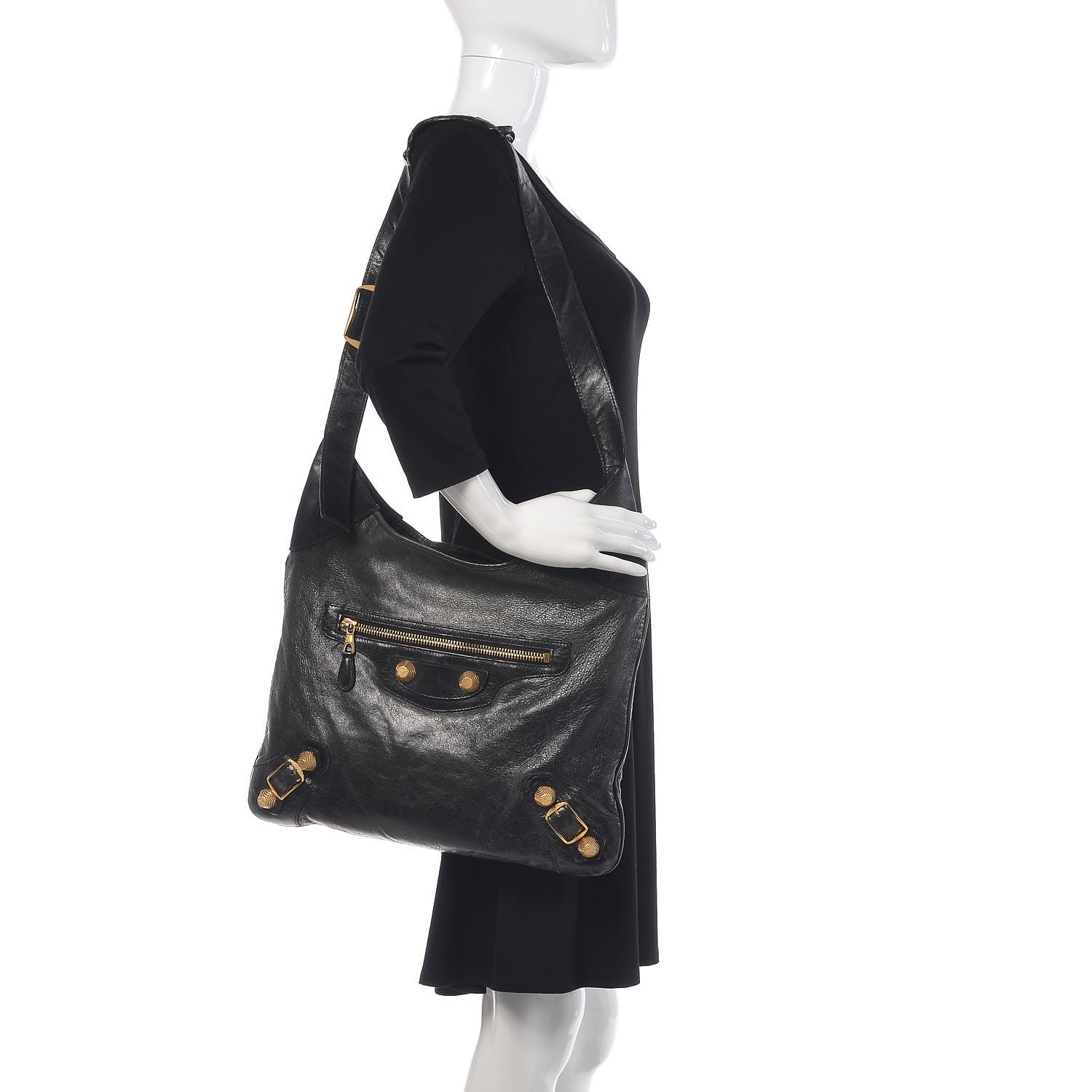 Balenciaga Chevre Giant 21 Gold Hardware Besace Hobo Black 2 of 13