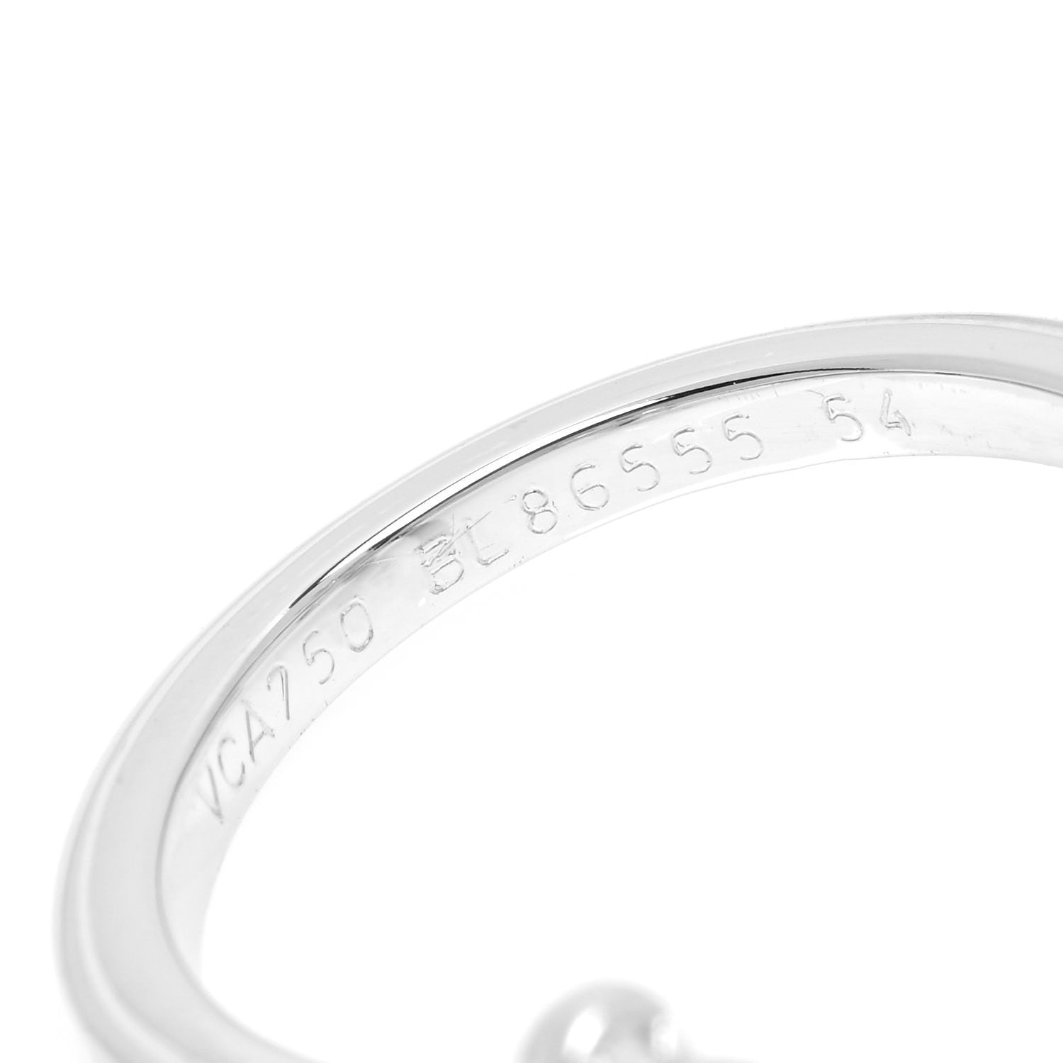 Van Cleef & Arpels 18K White Gold Diamond Socrate Between The Finger Ring 54 7 4 of 4