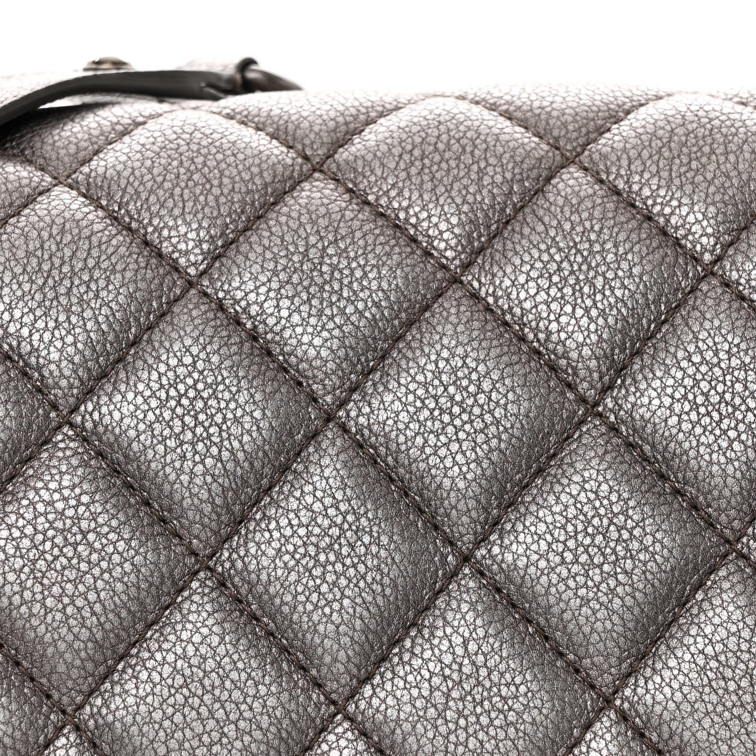 Chanel Metallic Grained Calfskin Quilted Medium Casual Rock Flap Charcoal 8 of 13