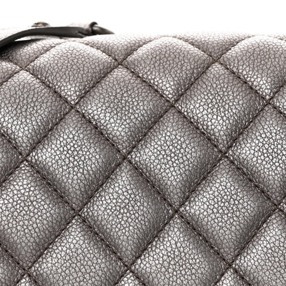 Chanel Metallic Grained Calfskin Quilted Medium Casual Rock Flap Charcoal 8 of 13