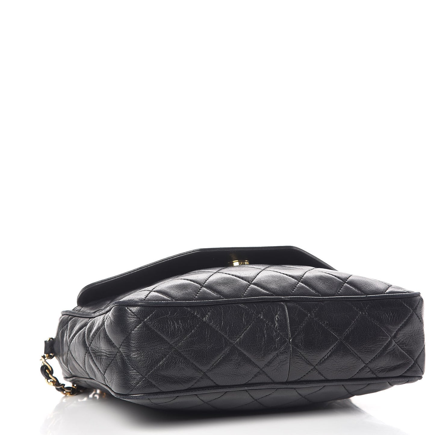 Lambskin Quilted Tassel Camera Case Black