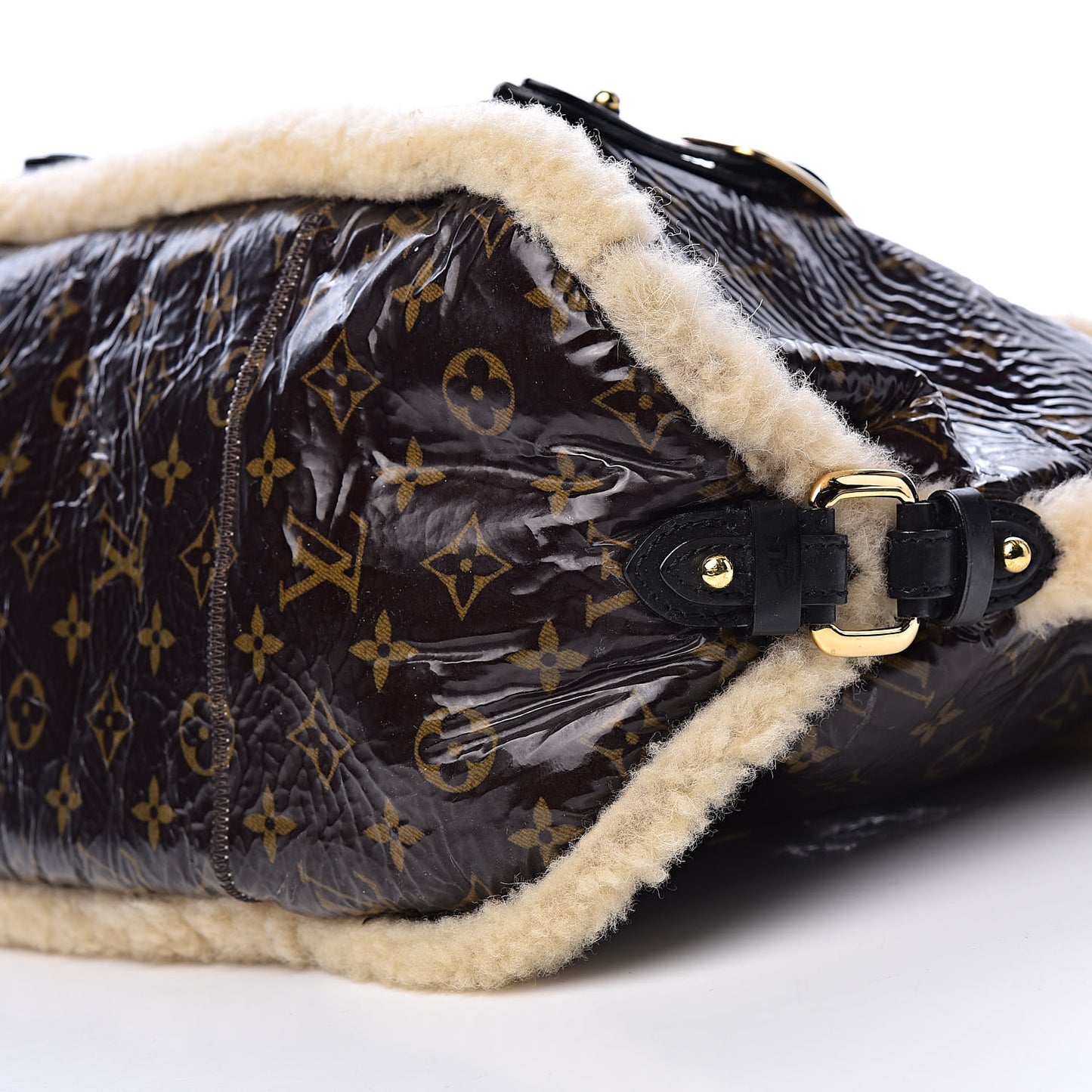Patent Monogram Shearling Sac Thunder