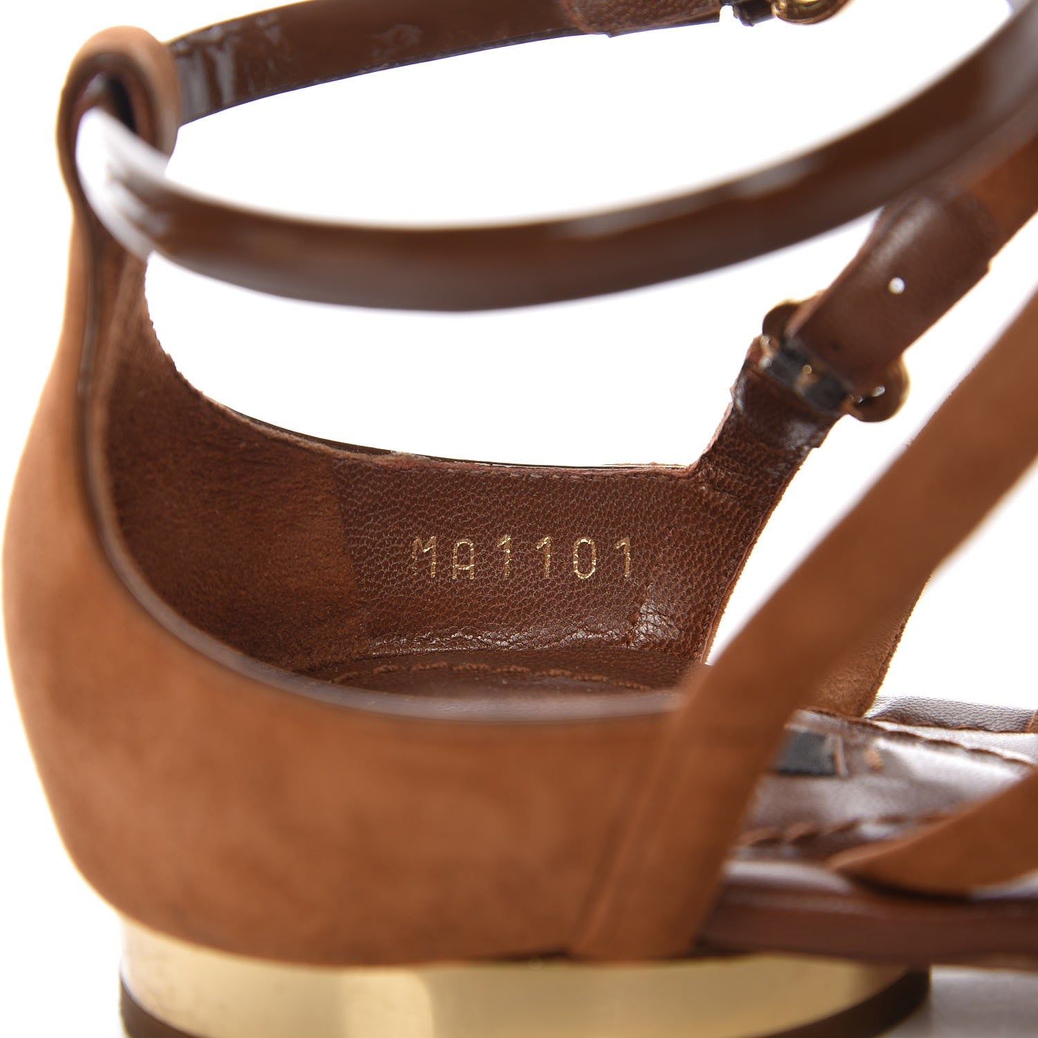 Louis Vuitton Suede Caged Flat Sandals 38.5 Tan 12 of 13