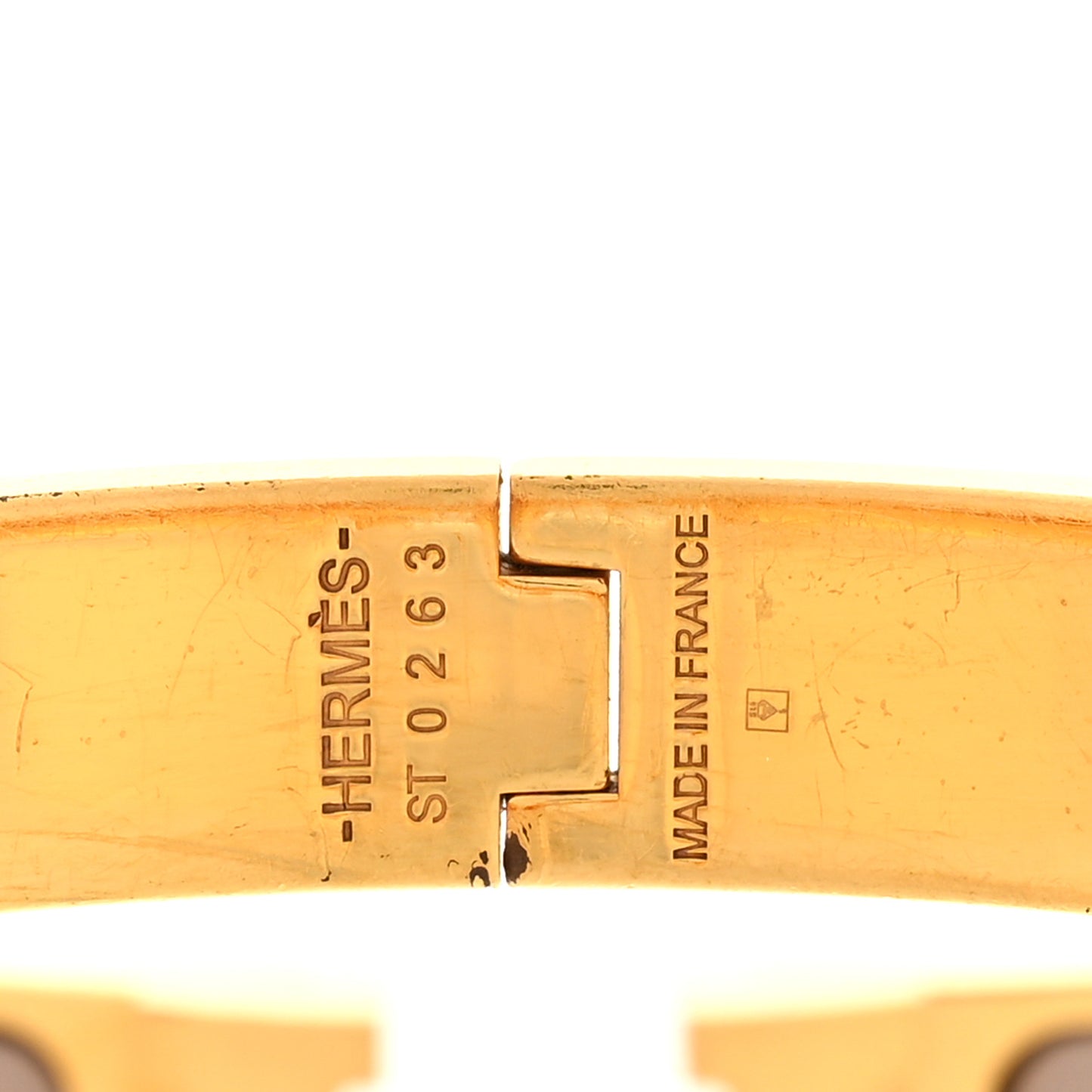 Enamel Narrow Clic Clac H Bracelet PM Marron Glace