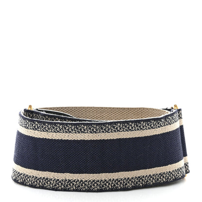 Christian Dior Canvas Embroidered Shoulder Strap Blue 2 of 8