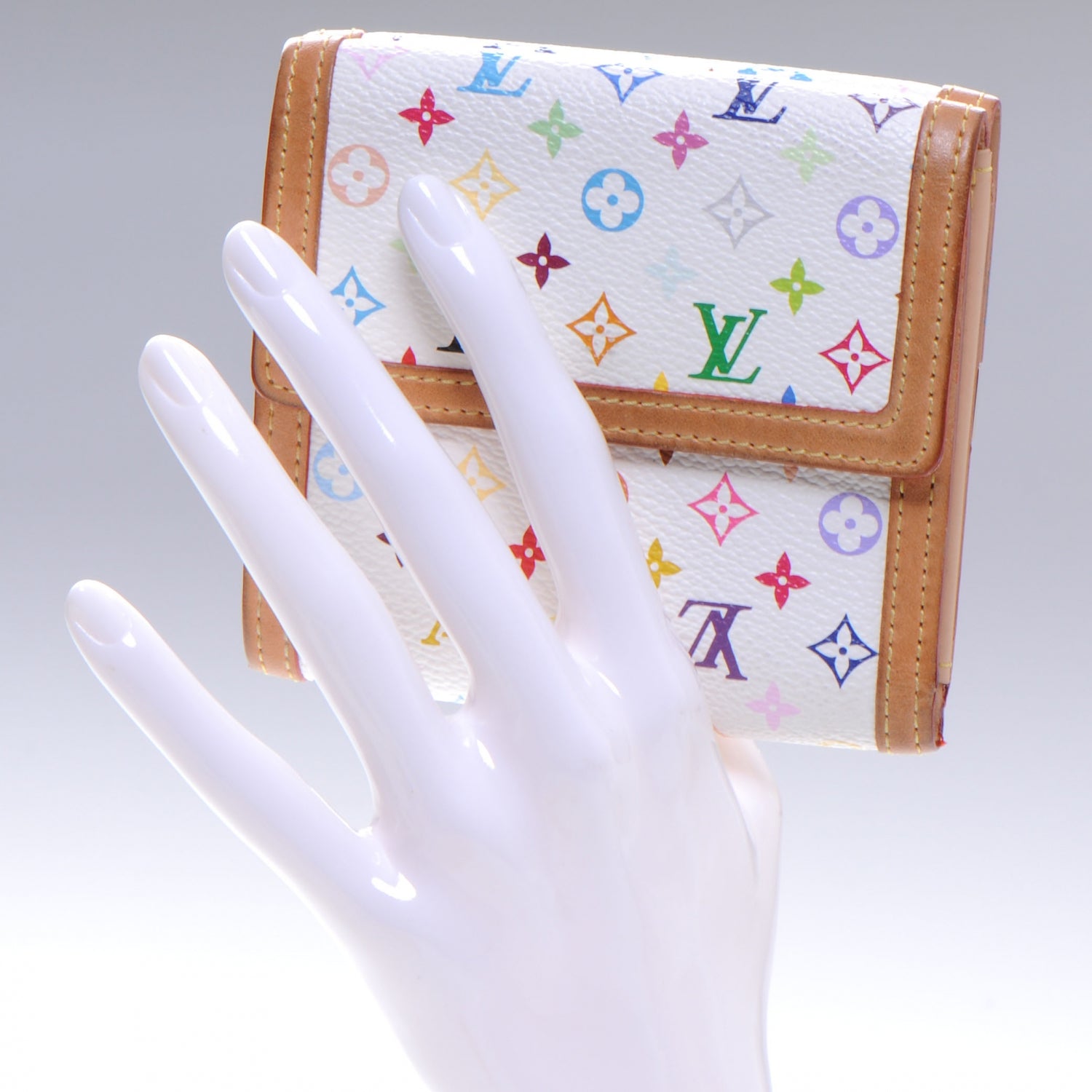 Louis Vuitton Monogram Multicolor Porte-Monnaie Billets Wallet White 2 of 7