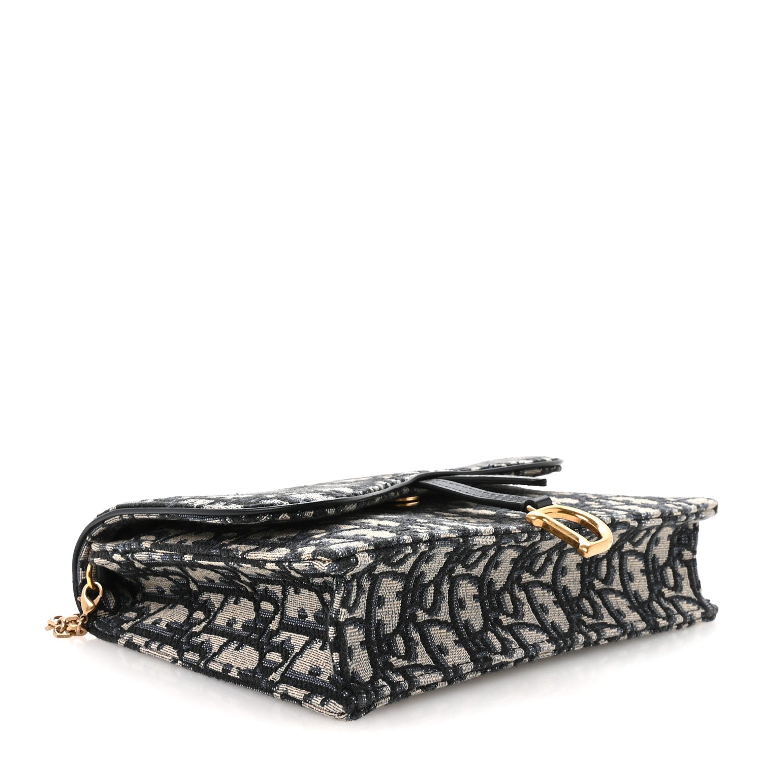 Christian Dior Oblique Saddle Chain Pouch Blue 4 of 11