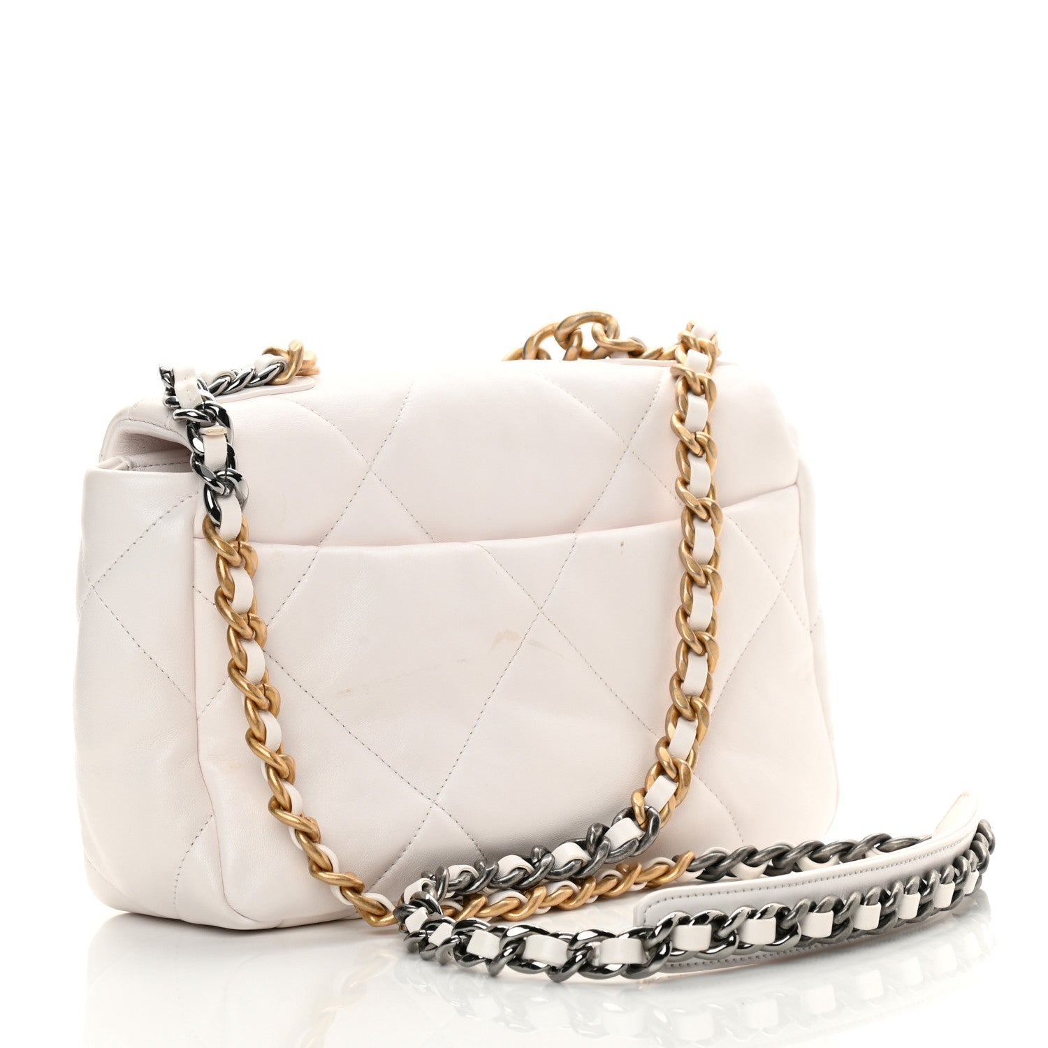 Chanel Lambskin Quilted Medium Chanel 19 Flap White 3 of 14