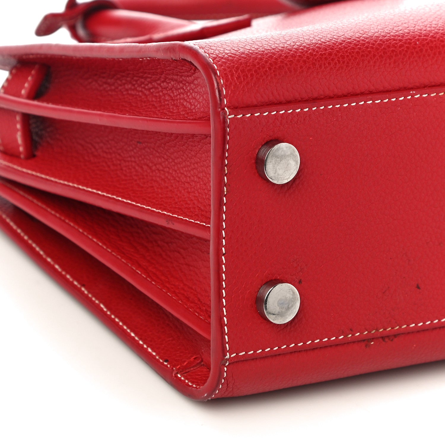 Saint Laurent Grained Calfskin Nano Sac De Jour Lipstick Red 8 of 15