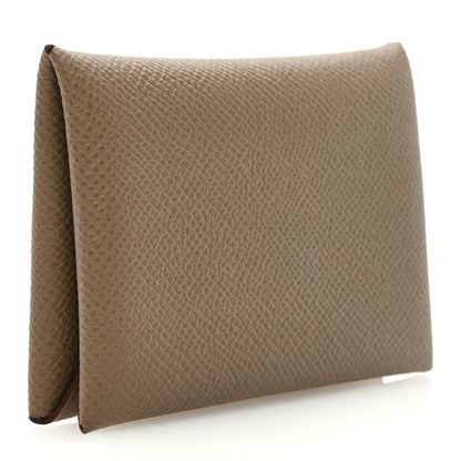 Hermes Epsom Calvi Card Case Etoupe 3 of 8