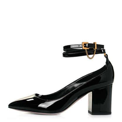 Valentino Garavani Patent Double Ankle Strap Pumps 36.5 Black 1 of 8