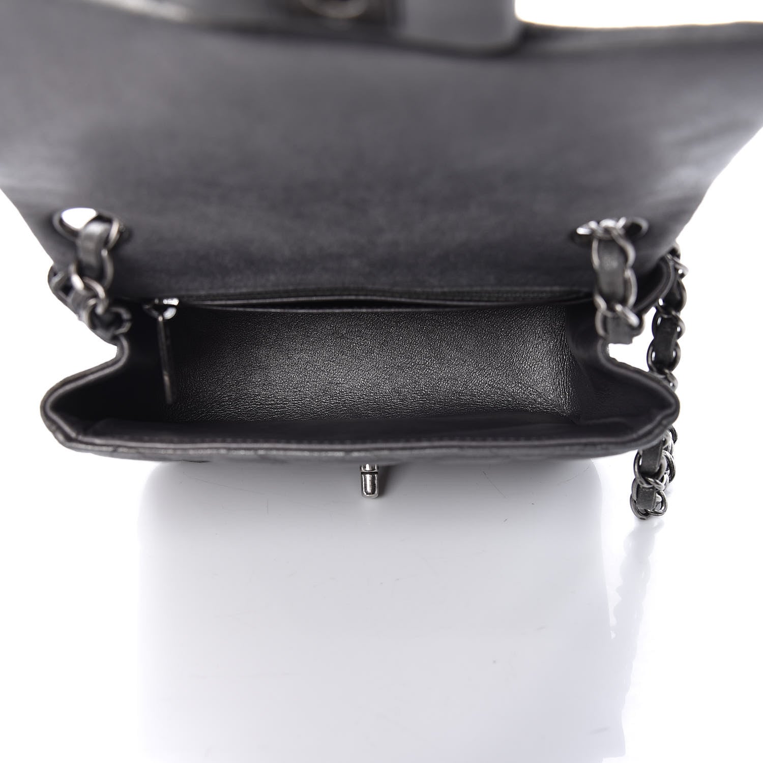 Chanel Iridescent Calfskin Quilted Mini Square Flap Grey 5 of 9
