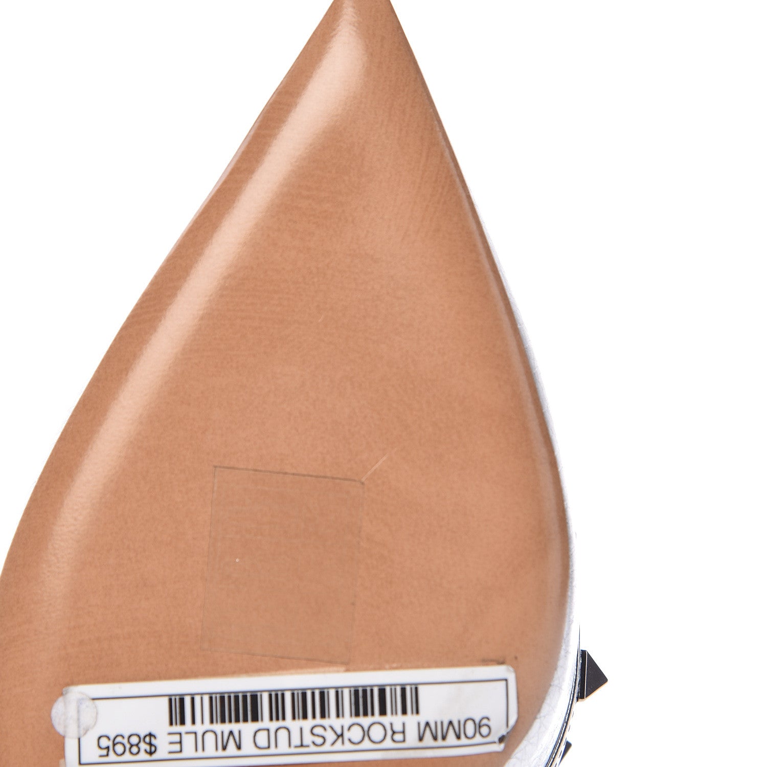 Valentino Garavani Metallic Pebbled Calfskin Rockstud 90mm Cage Mules 37.5 Silver 11 of 11