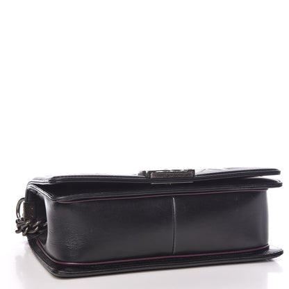 Chanel Calfskin Embossed Medium Paris Salzburg Boy Flap Black 4 of 16