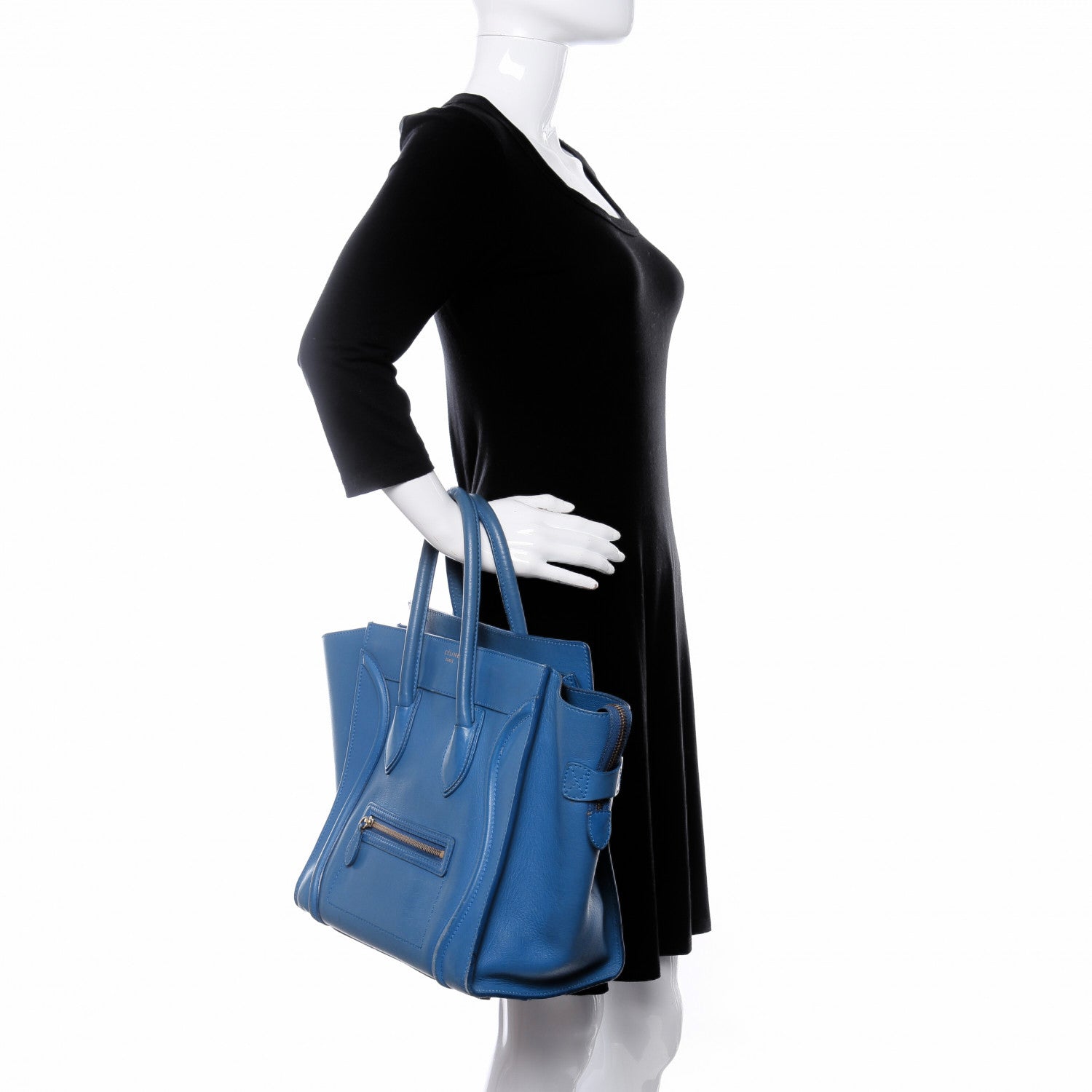 Celine Smooth Calfskin Mini Luggage Royal Blue 2 of 16