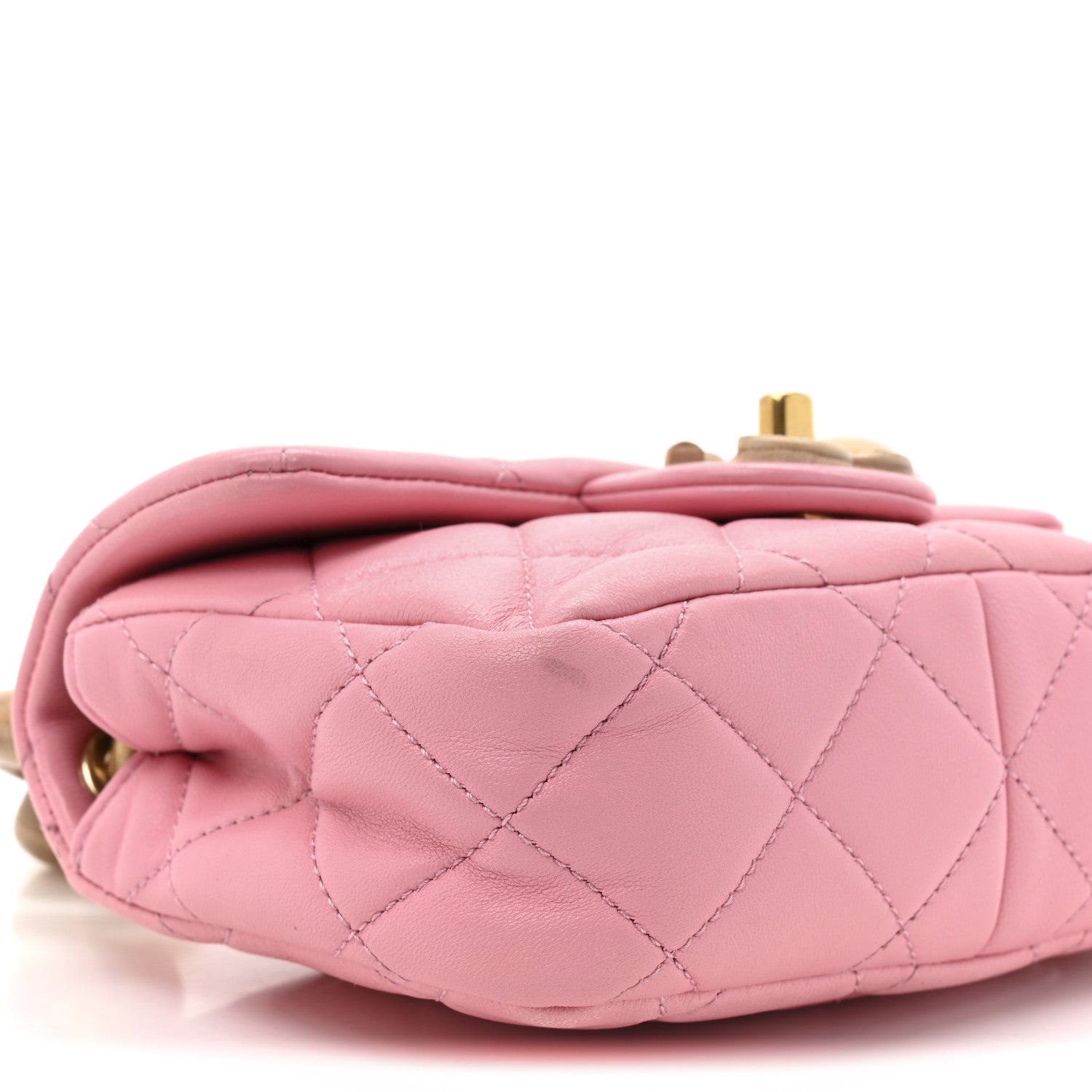 Chanel Lambskin Wenge Quilted Mini Fashion Wood Square Flap Pink 19 of 29