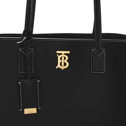 Burberry Calfskin Monogram Motif TB Medium Soft Tote Black 8 of 10