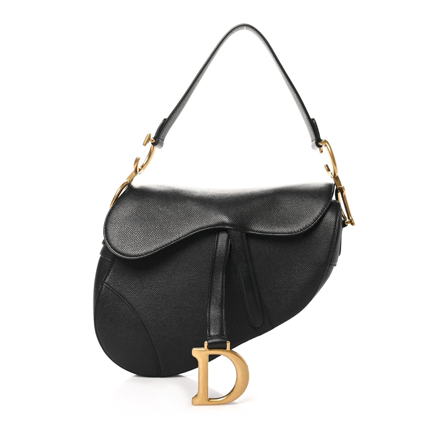 Christian Dior Grained Calfskin Saddle Bag Black 1 of 10