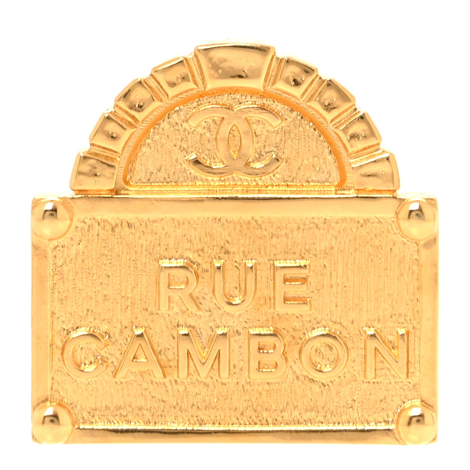 Chanel Metal CC Rue Cambon Brooch Gold 1 of 4