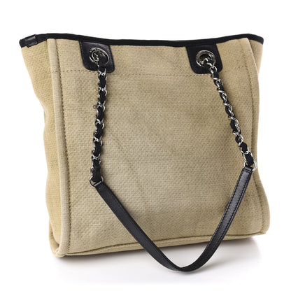 Chanel Canvas Mini Deauville Tote Beige Black 3 of 11