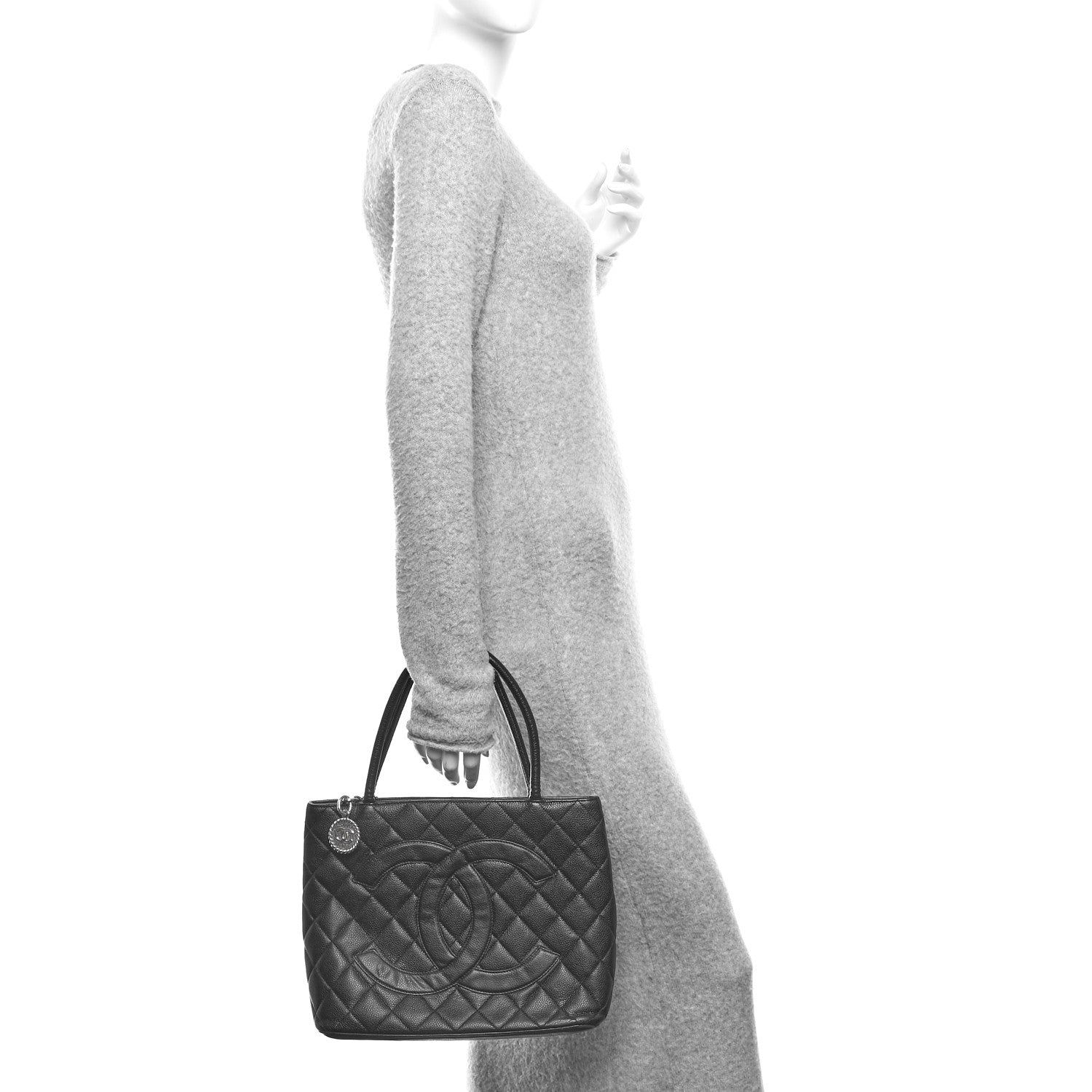 Chanel Caviar Quilted Medallion Tote Black 2 of 10