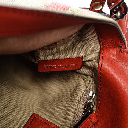 Burberry Canvas House Check Small Henham Crossbody Red 8 of 8