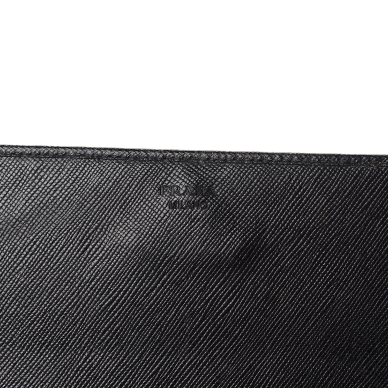Prada Saffiano Metal Oro Chain Wallet Black 8 of 10