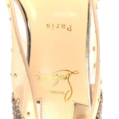 Christian Louboutin Crystal Strass Follies Flats 38 Light Silk 7 of 9