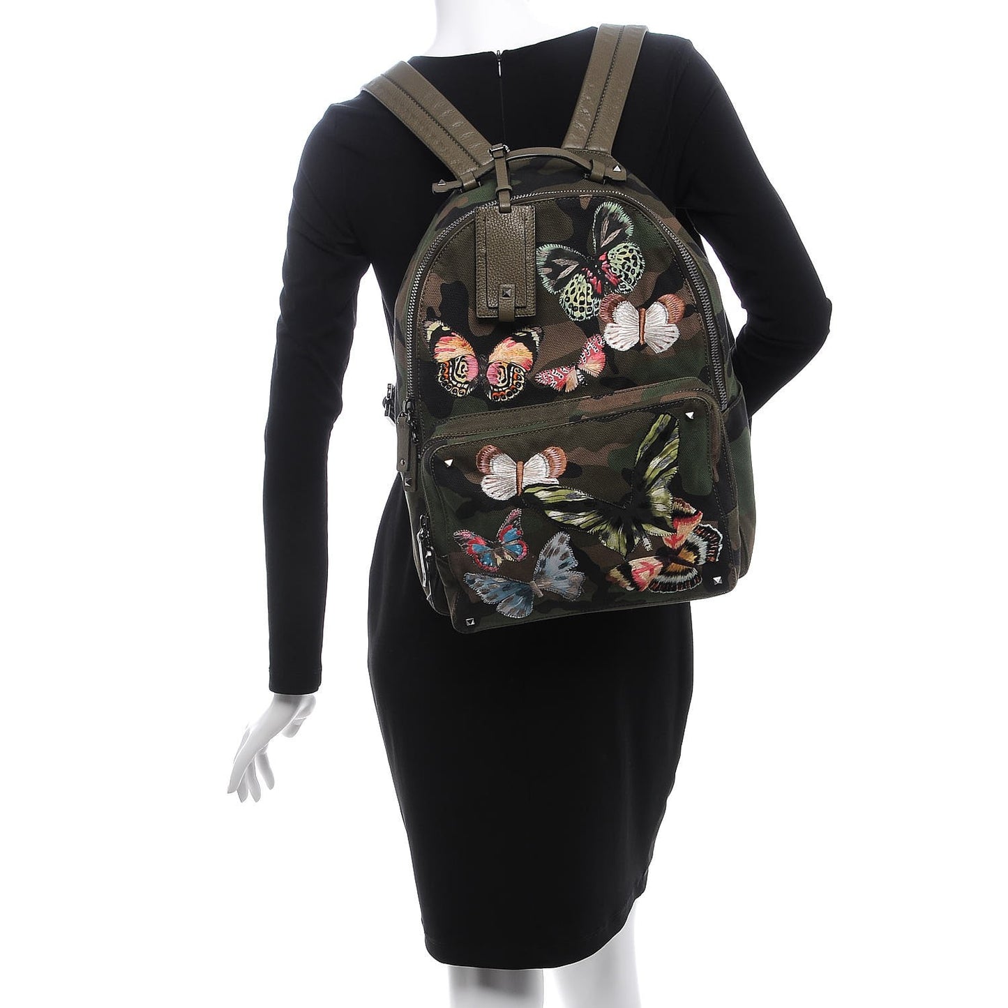 Canvas Butterfly Backpack Camo Green