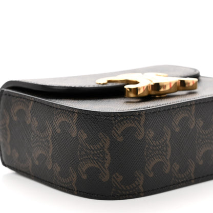 Celine Triomphe Canvas Calfskin Mini Claude Tan 7 of 9