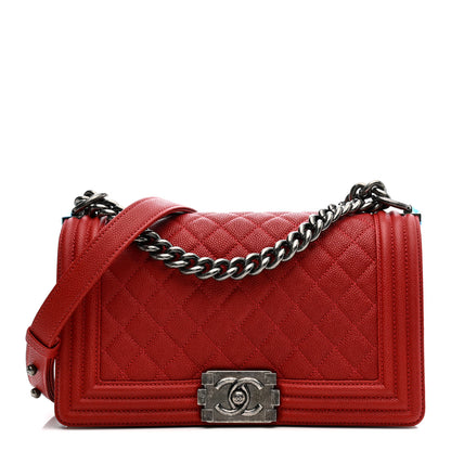 Chanel Caviar Quilted Medium Boy Flap Red 1 of 11