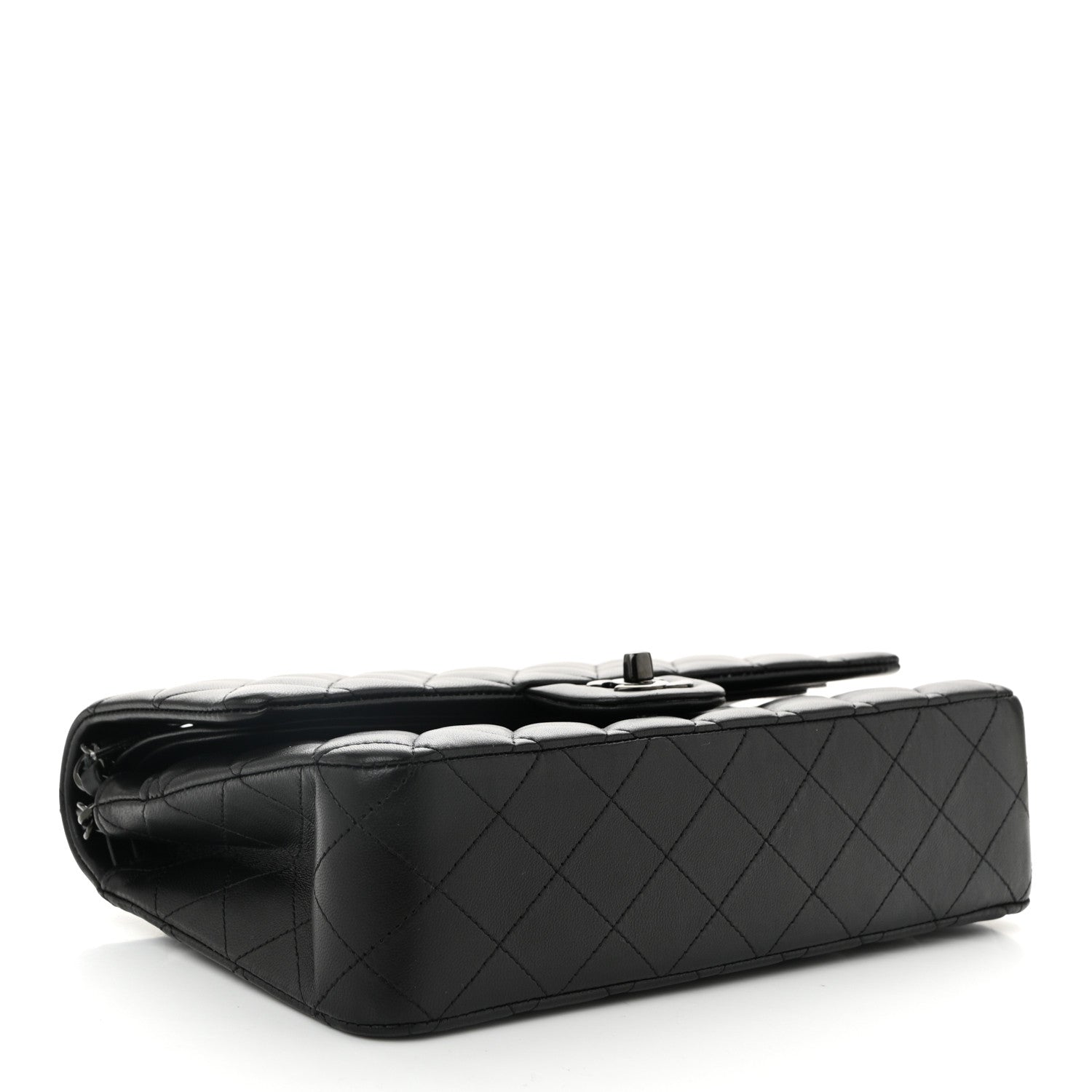 Chanel Lambskin Quilted Medium Double Flap So Black 4 of 11