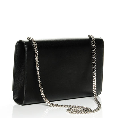 Saint Laurent Grain De Poudre Large Classic Monogram Kate Satchel Black 3 of 6