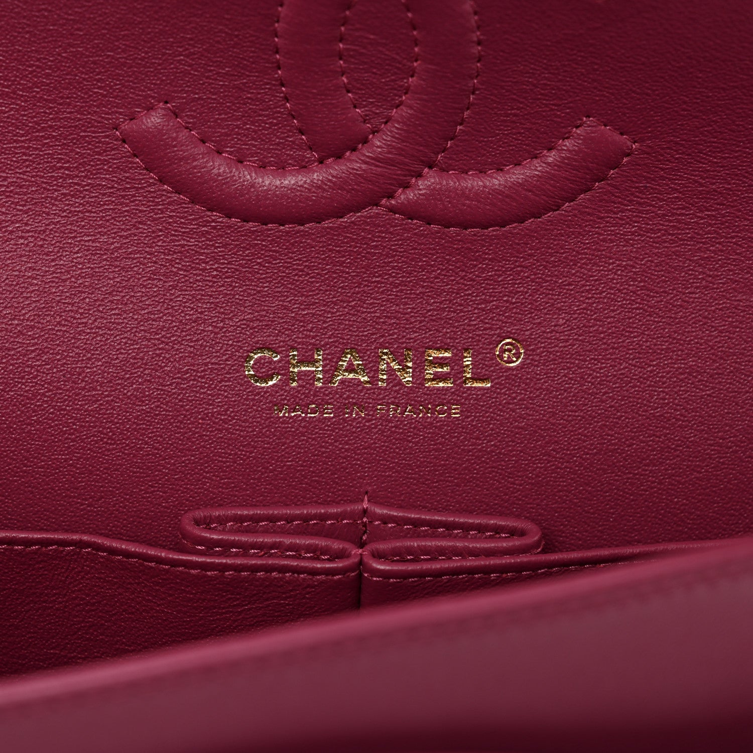 Chanel Lambskin Chevron Quilted Medium Double Flap Dark Pink 7 of 11