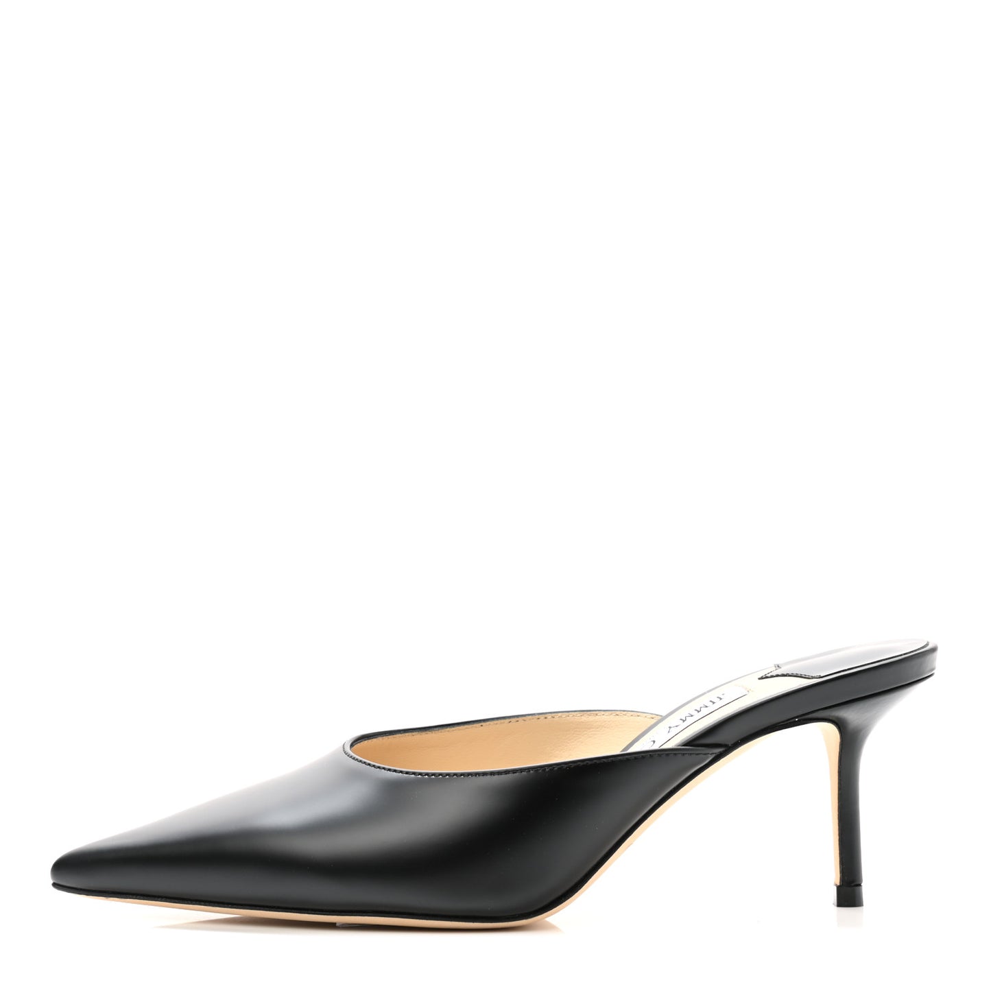 Liquid Calfskin Rav 65 Pointed Toe Mule Pumps 37 Black