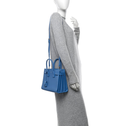 Saint Laurent Grained Calfskin Baby Sac De Jour Blue Clair 2 of 10