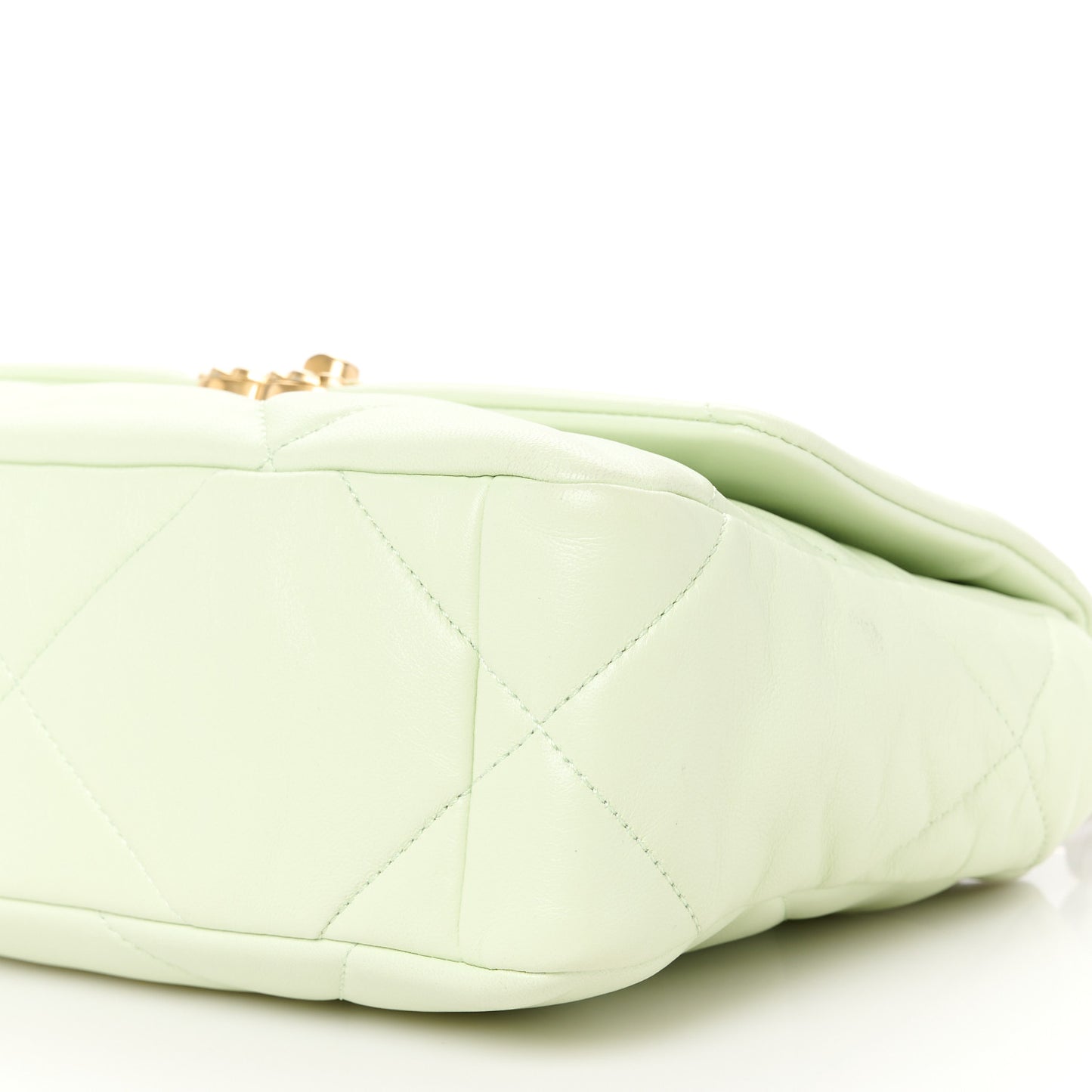 Lambskin Quilted Medium Chanel 19 Flap Light Green
