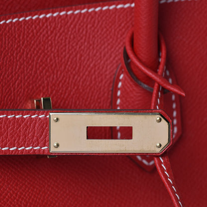 Hermes Epsom Candy Birkin 35 Rouge Casaque Bleu Thalassa 19 of 39