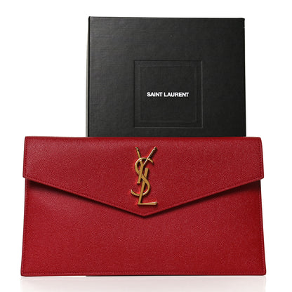 Saint Laurent Grain De Poudre Uptown Pouch Red 7 of 7