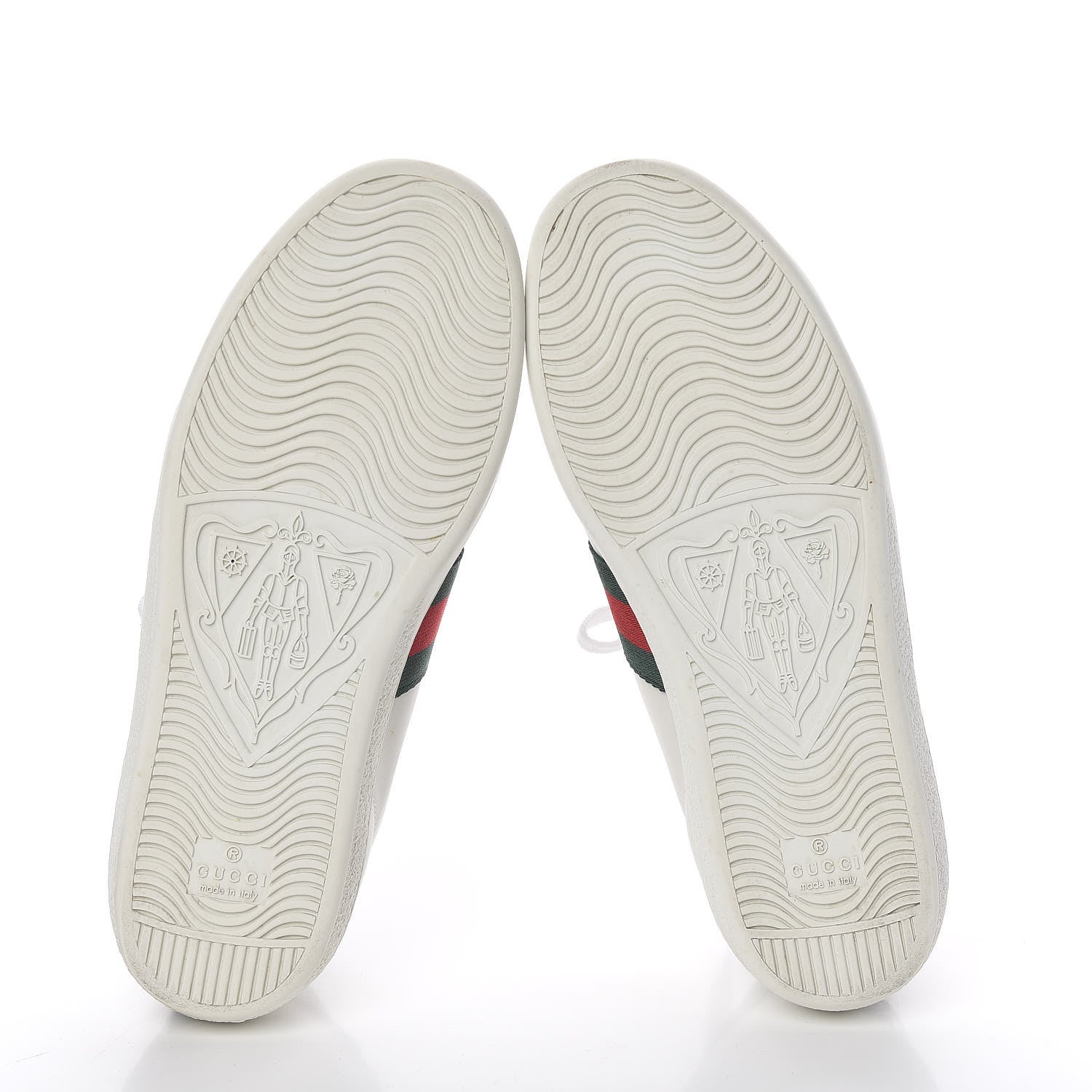 Gucci Calfskin Crocodile Web Womens Ace Sneakers 37 White Green 9 of 18