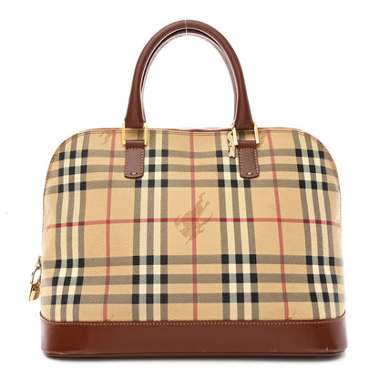 Burberry Haymarket Check Top Handle Crossbody Brown 1 of 13