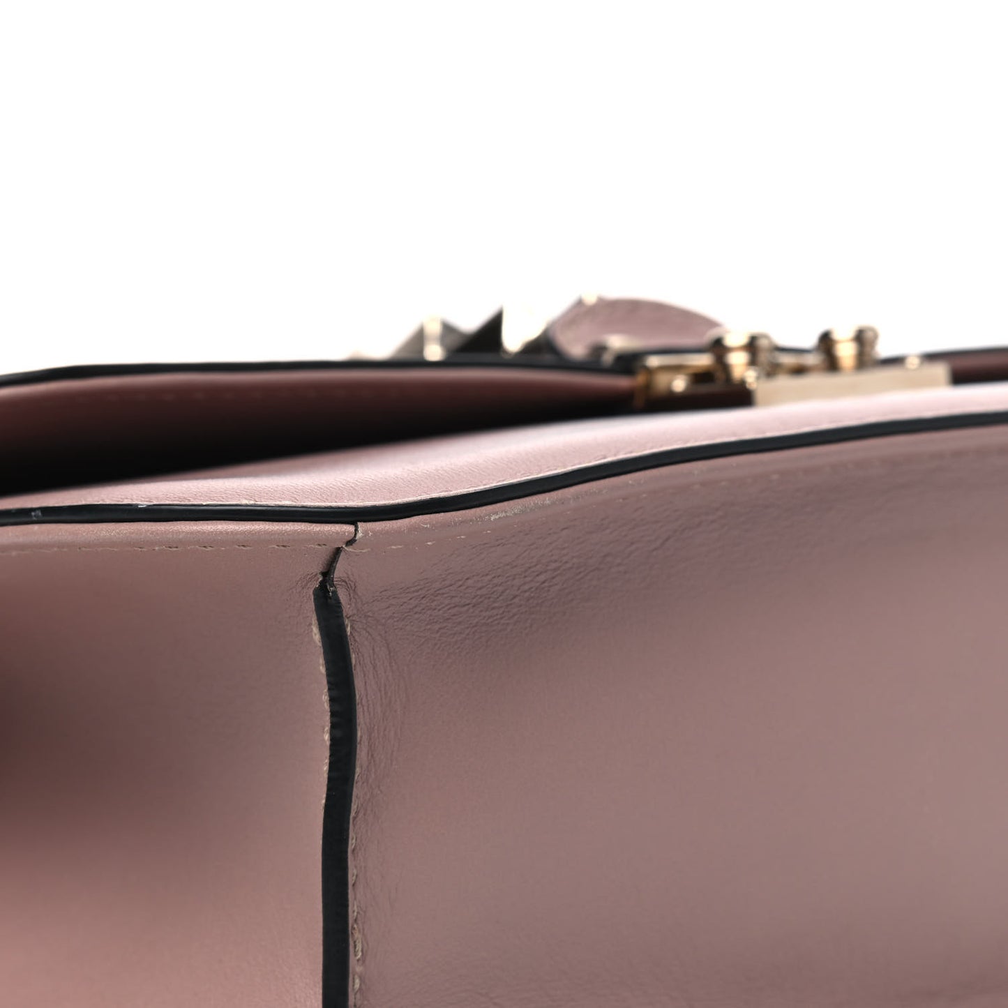 Vitello Medium Glam Lock Rockstud Flap Poudre