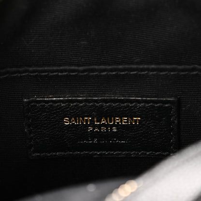 Saint Laurent Grain De Poudre Matelasse Chevron Quilted Round Vinyle Camera Bag Black 6 of 9